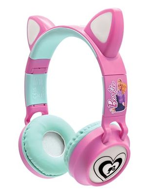 Cuffie Barbie wireless ricaricabili illuminate con orecchie da gatto