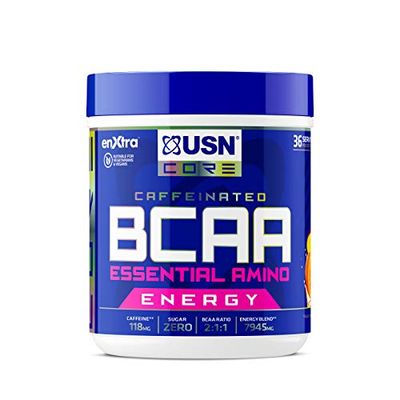 USN BCAA Power Punch Energy, Eaa's with Caffeine, Intra Workout Mango Orange, 36 Servings 400 g