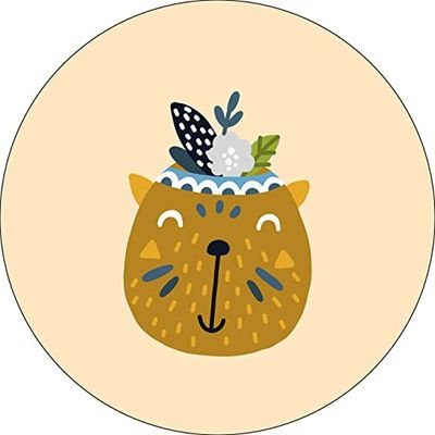 Bonateks, Ronde digitaal bedrukte muismat, antislip onderkant, voor kantoor en thuis, diameter: 22 cm