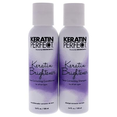 Keratin Perfect Brightener Tone Correcting Shampooing & Conditionner Duo pour Tout Types de Cheveux 3.4 oz 100 ml 2 Pièces 1 Unité