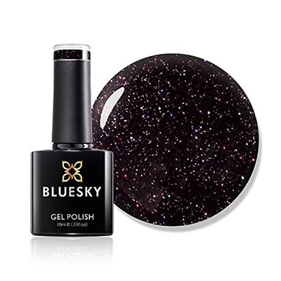Bluesky Smalto Per Unghie Gel, Lorein, Dc22, Nero, Luccichio (Per Lampade Uv E Led) - 10 Ml