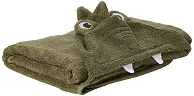 PIPPI Unisex Baby Organic Hooded Bbath Towel Sprei voor zwemkleding, Deep Lichen Green, 70x120