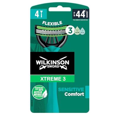 Wilkinson Sword Xtreme 3 Sensitive Men's Disposable Razors, 4 each