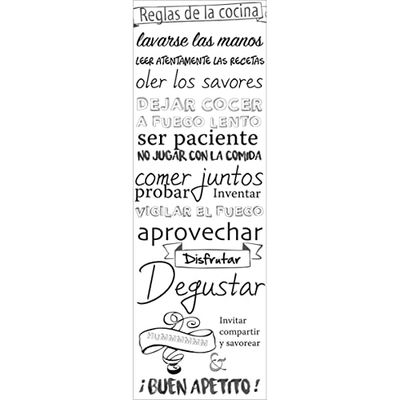 Plage Regras da cozinha autocolante para o frigorífico, vinil, branco e preto, 60 x 180 cm