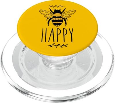 Bee Happy Tee Be Happy - Camisetas inspiradoras de verano para mujer PopSockets PopGrip para MagSafe