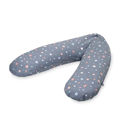 Julius Zöllner Cojín de Lactancia de Jersey de 190 cm, Relleno de 42 litros de microperlas de EPS, Funda de 100% Jersey de algodón, Oeko-Tex Standard 100, Shiny Stars