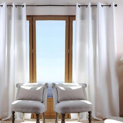 LOVELY CASA R61490007 Duo Cortina opaca (algodão, 240 x 135 cm), cor cru