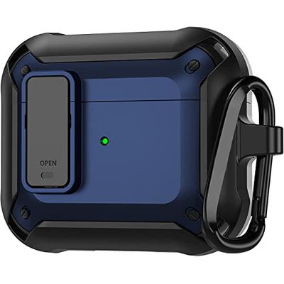 Jmamba hoes voor Airpods 3e generatie hoes met slot, militaire AirPods 3 hoesje voor mannen vrouwen hard shell schokbestendig voor AirPod 3e generatie case 2021