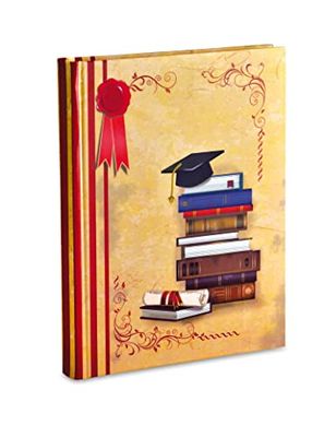 Mareli Album Photo degré avec Poches 21x28 cm Contient 200 Photos 13x18 cm Couverture in Papier imprimé avec Finition plastifiée Mate, Rouge
