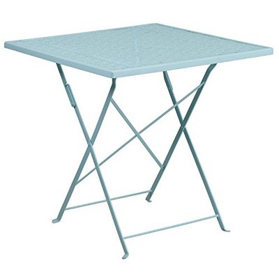 Flash Furniture Tavolo da Patio Pieghevole in Acciaio per Interni ed Esterni Quadrato da 28 ''