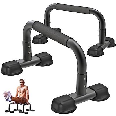 Dolibest Push Up Bar, 9,6" hoge Parallettes Bars met Full-Cover Foam Handvatten, Stabiele Calisthenics Apparatuur, Geschikt voor Handstand, L-Sit, Dip Strength Training Indoor Outdoor (650 lbs)