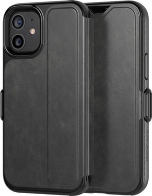 tech21 EvoWallet för Apple iPhone 12 mini 5G – hygieniskt rent bakteriell grodddar, antimikrobiellt telefonfodral med 3,6 meter droppskydd, svart