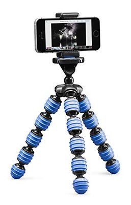 Cullmann Alpha 350 mobile flessibile mini treppiede con supporto per smartphone, blu, carico massimo 1 kg, 204g leggero