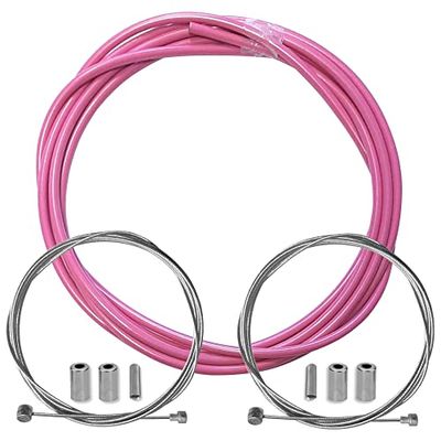 cyclingcolors fietsremhuls met kabeleindkappen kit voor achter compatibel met Shimano Sram cyclus stad weg mountainbike inzetstuk prestatiekabel (roze)