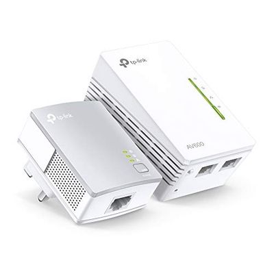 TP-Link AV600 Powerline Adapter Wi-Fi Kit, Wi-Fi Booster/Hotspot/ Extender, Wi-Fi Speed up to 300Mbps, 2+1 Ports| N300 Mbps+AV600 Mbps plug and play, (TL-WPA4220 KIT)