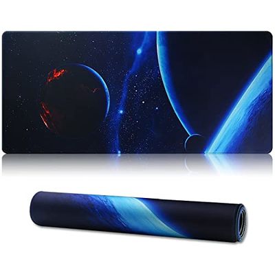 Jahosin Alfombrilla de ratón para Juegos XXL,Alfombrilla de ratón extendida Bordes cosidos,Base de Goma Antideslizante de 2MM,Alfombrilla de Escritorio de 90x40cm para juegos/oficina-90 Xingqiu02