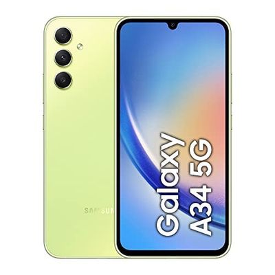 Samsung Galaxy A34 5G, Android Smartphone, 6,6 inch Dynamic AMOLED-display, 5.000 mAh accu, 256 GB/8 GB RAM mobiele telefoon in Awesome Lime