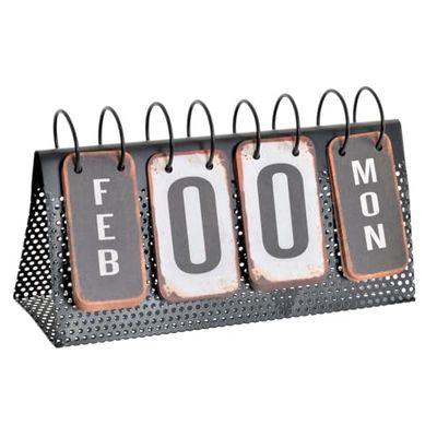 CALENDARIO METAL 34X13X21 ENVEJECIDO NEGRO
