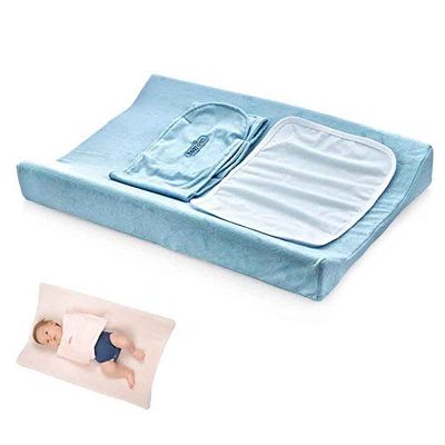 BabyJem 1112192 aankleedkussen met inbakerfunctie, blauw, 1 stuk