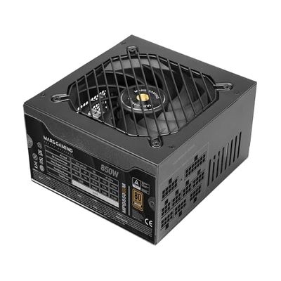 MARS GAMING MPB850SIM, Alimentatore ATX Full Modulare 850W, Garanzia 7 Anni, 80Plus Bronze 230V EU, 90% di Efficienza, Ventola SI Extreme Silence 140mm, Tecnologie AI2-RPM, DC-DC e SMD, Nero