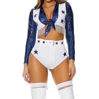 Forplay 551560 Seeing Stars Cheerleader Costume Adult Sized, White, L/XL