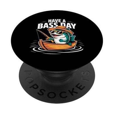 Divertido Vintage Bass Papá Retro Pesca Sarcástico PopSockets PopGrip Adhesivo