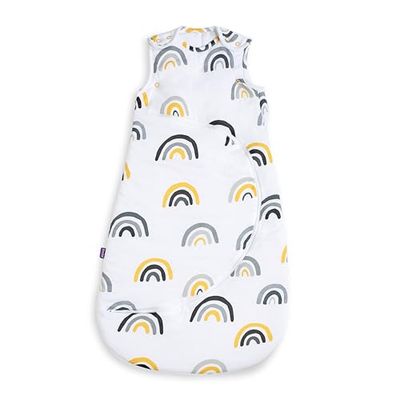 Snuz Gigoteuse pour bébé avec fermeture éclair – pour un changement facile des couches, gigoteuse en coton super doux, avec boutons-pression, conforme aux normes de sécurité britanniques, moutarde
