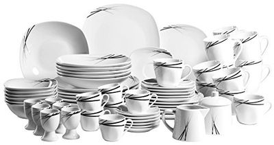 Domestic by Mäser - Servizio da 62 pz per 6 Persone, Serie Linea Nera, Design Particolare