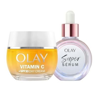 Bundle of Olay Super Serum, 30ml + Olay Vitamin C Face Moisturiser Day Cream SPF 30, 50ml