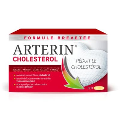 Arterin Cholestérol - Complément Alimentaire à base de Plantes, de Stérols Végétaux ajoutés et de Vitamine C - 30 Comprimés