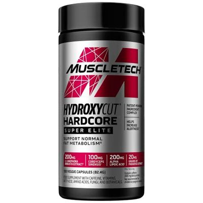 MuscleTech Hydroxycut Hardcore Super Elite, Weightloss, Slimming Pills, Immune System Vitamins - B12 & B6, Increase Alertness & Performance, Support Fat Metabolism, 100 Count