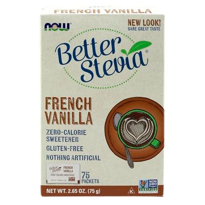 NOW Foods Better Stevia Packets, French Vanilla - 75 packets