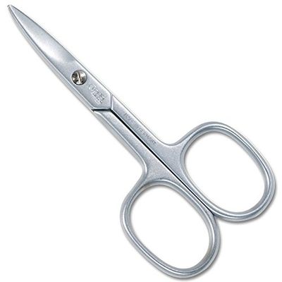 CREDO Nail Scissors 8 cm Curved Rounded Tips Matt Chrome