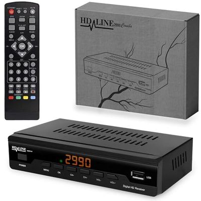 hd-line Ricevitore cavo ricevitore ricevitore per TV digitale via cavo 2990 Combo DVB-C (HDTV, DVB-C / C2, DVB-T/T2, HDMI, SCART, USB 2.0, WLAN opzionale) + cavo HDMI, 2990combo