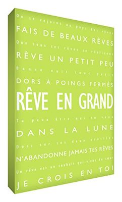 Feel Good Art Moderne et Typographique Toile sur Cadre Mural de Style Vert Citron 91 x 60 cm