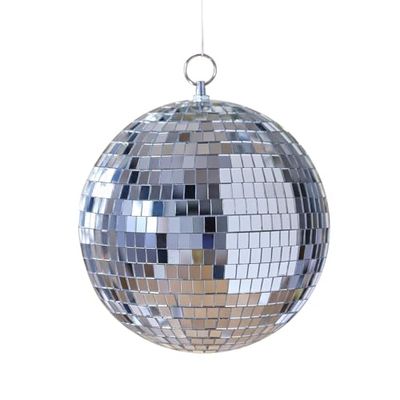 Ginger Ray- Silver Disco Ball Hanging Decoration for Birthdays or New Year's Eve Party 20 cm, Argento, GP-146