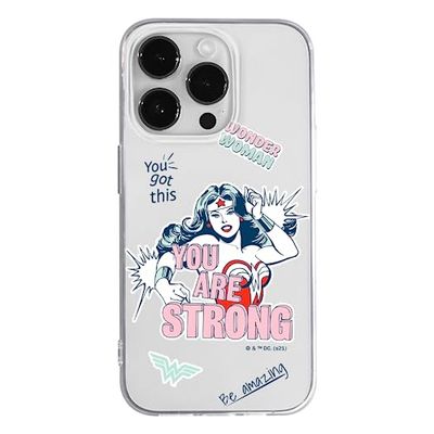ERT GROUP mobile phone case for Iphone 14 PRO MAX original and officially Licensed DC pattern Wonder Woman 025 optimally adapted to the shape of the mobile phone, partially transparent