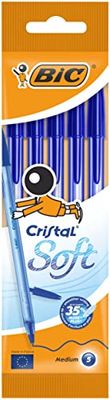 BIC Kulspetspenna Cristal Soft (0,35 mm) påse med 4 stycken, blå