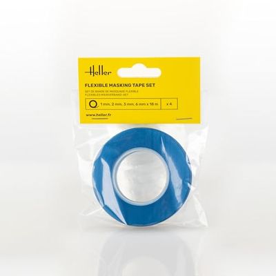 Heller 99014 Lot de rubans de masquage flexibles (1, 2, 3, 6 mm x 18 m)