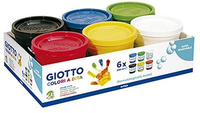 GIOTTO DITA fingermålsfärg i en uppsättning av 6 färger à 200 ml 5350 00, flerfärgad, 6 x 200 ml