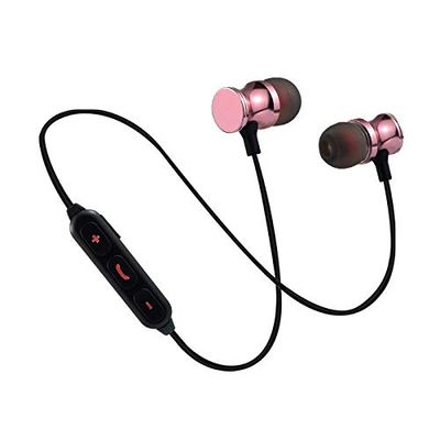 Słuchawki Bluetooth, metal, do Xiaomi Redmi Note 6, smartfon, bezprzewodowe, pilot zdalnego sterowania, zestaw głośnomówiący (różowy)