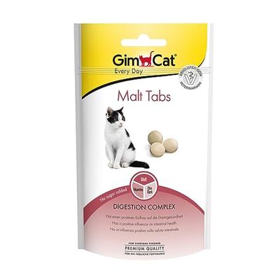 GimCat Malt comprimidos - Snack para gatos funcional que influye positivamente en la salud intestinal - 1 bolsa (1 x 40 g)