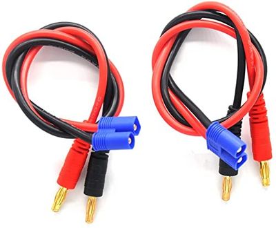 YUNIQUE GREEN-CLEAN-POWER - Câble de Charge EC3, Prise Banane 4.0mm pour Drones RC, Quadricoptères | Compatible avec Lipo 7.4, Voitures Télécommandées RC | Bleu Rouge Noir