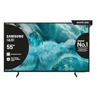 Samsung Smart TV 55'' QE55Q7F4AUXZT QLED 4K, Q4 Processor, 100% Volume Colore con Quantum Dot, Motion Xcelerator, OTS Lite & Adaptive Sound, SlimLook Design, 2025