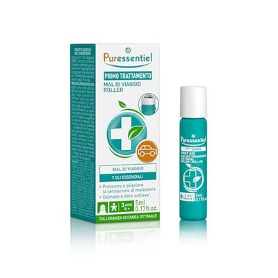 Puressentiel - Primo Trattamiento - Roller Mal di Viaggio - Aiuta a Prevenire i Disagi Legati ai Mezzi di Trasporto, con 7 Oli Essenziali - 100% Puri e Naturali - 5 ml