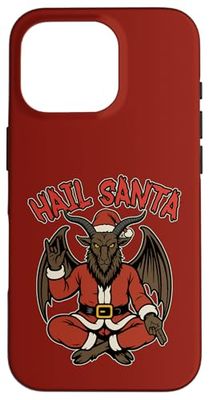 Hail Santa Heavy Pagan Solstice Gothic Baphomet Christmas Case for iPhone 16 Pro