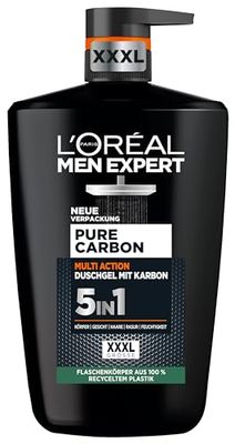 L'Oréal Men Expert XXXL 5 in 1 Gel Doccia e Shampoo Uomini Bagno Doccia per Pulizia Corpo Capelli e Viso Cura Personale Uomo Per Una Freschezza Lunga Con Carbonio Puro Carbonio 1 X 1000ml