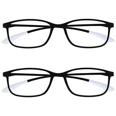 Opulize Gelo Pack 2 óculos de distância curto de vista preto mate mulheres homens MM61-1 -2,00