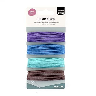 Vaessen Creative Hemp Cord Winter Assortment 4x10m, Multi-Colour, 16.3x7.9x1 cm