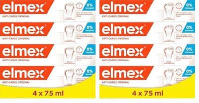 ELMEX - Dentifrice Elmex Anti-Caries Original 0% Colorants - Caries - Dents Sensibles, Gencives Douloureuses, Protection de l'Email - 75 ml (Lot de 2)